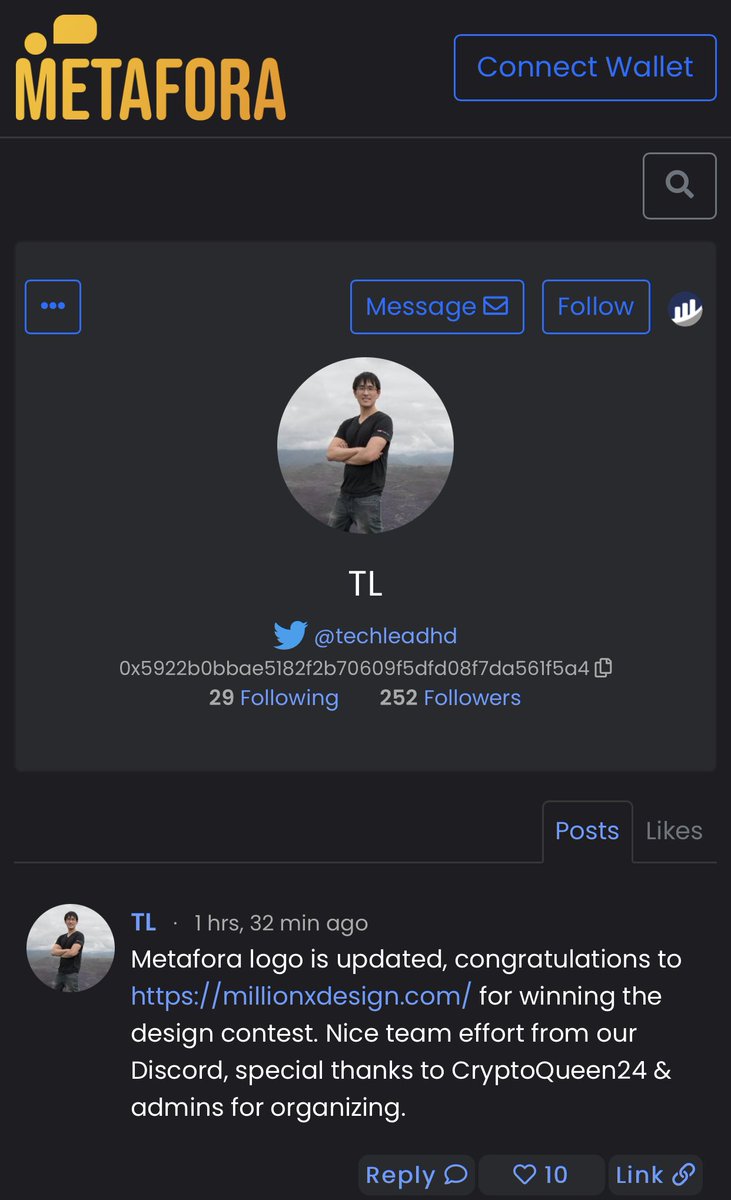 MetaforaWeb3's tweet photo. Congratulations @MillionXDesign for your winning design!  Great job!  #MillionToken https://t.co/diRFYARO6O #team 🚀🚀 https://t.co/idGBYSp0V0