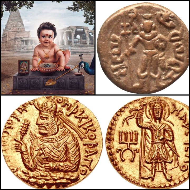 drumbeatsofeden's tweet photo. #Thaipusam Special - Being the commander of Deva Army #Kartikeya or #Murugan was worshipped by military tribes of #northindia even 2000 years ago. Top right is #Skanda on a #Yaudheya coin from #Haryana while second shows #Mahasena on a #Kushan kings coin!

- Art by ramesstudios https://t.co/IztQUpa2BN