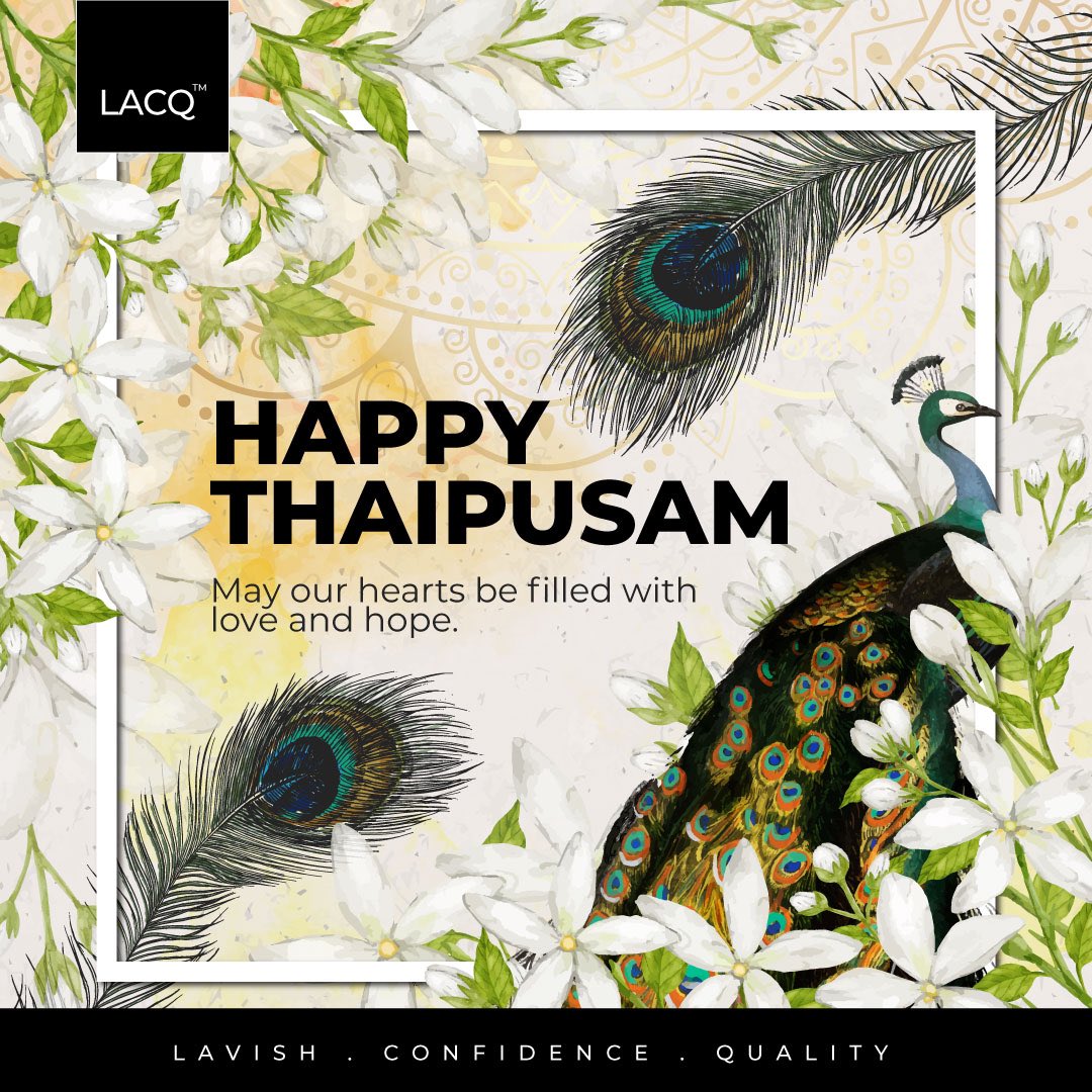 lacq_my's tweet photo. On this auspicious day, you may shower with good health and prosperity. May our hearts be filled with love and hope.

Happy Thaipusam from #LACQ #Thaipusam #Thaipusam2022 https://t.co/bxAihyLLM5