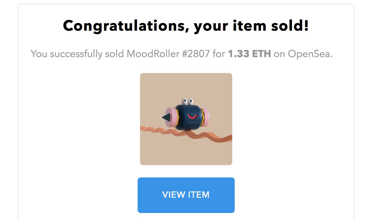neffer__23's tweet photo. I love this project and the creativity but it is time to move on. I will miss this guy... 🥲 

Just sold on OS for 1.33 ETH! @MoodRollers @lucas_zanotto I will be back 

#nft #sale #secureprofits https://t.co/Om5WIvate0