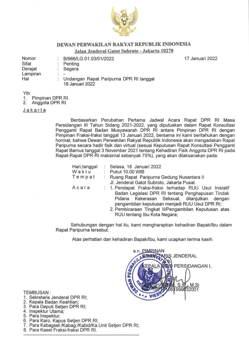 BREAKING NEWS! 
JAKARTA BUKAN IBUKOTA NEGARA LAGI. HARI INI DPR RI AKAN KETOK PALU. 
MENURUT SAYA KEPUTUSAN PINDAH IBUKOTA NEGARA HARUSNYA DI MPR RI. Krn DPD RI HARUS NYA TERLIBAT. SUARA TOKOH TOKOH DAN ORMAS SEPERTI NU, MUHAMMADIYAH DLL DIDENGAR