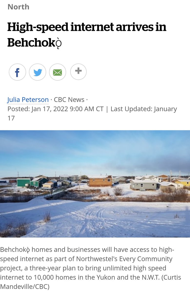 What an exciting update today! Worth a read. 🎉 #NWTDigitalDivide #DigitalNWT

Link here: cbc.ca/news/canada/no…