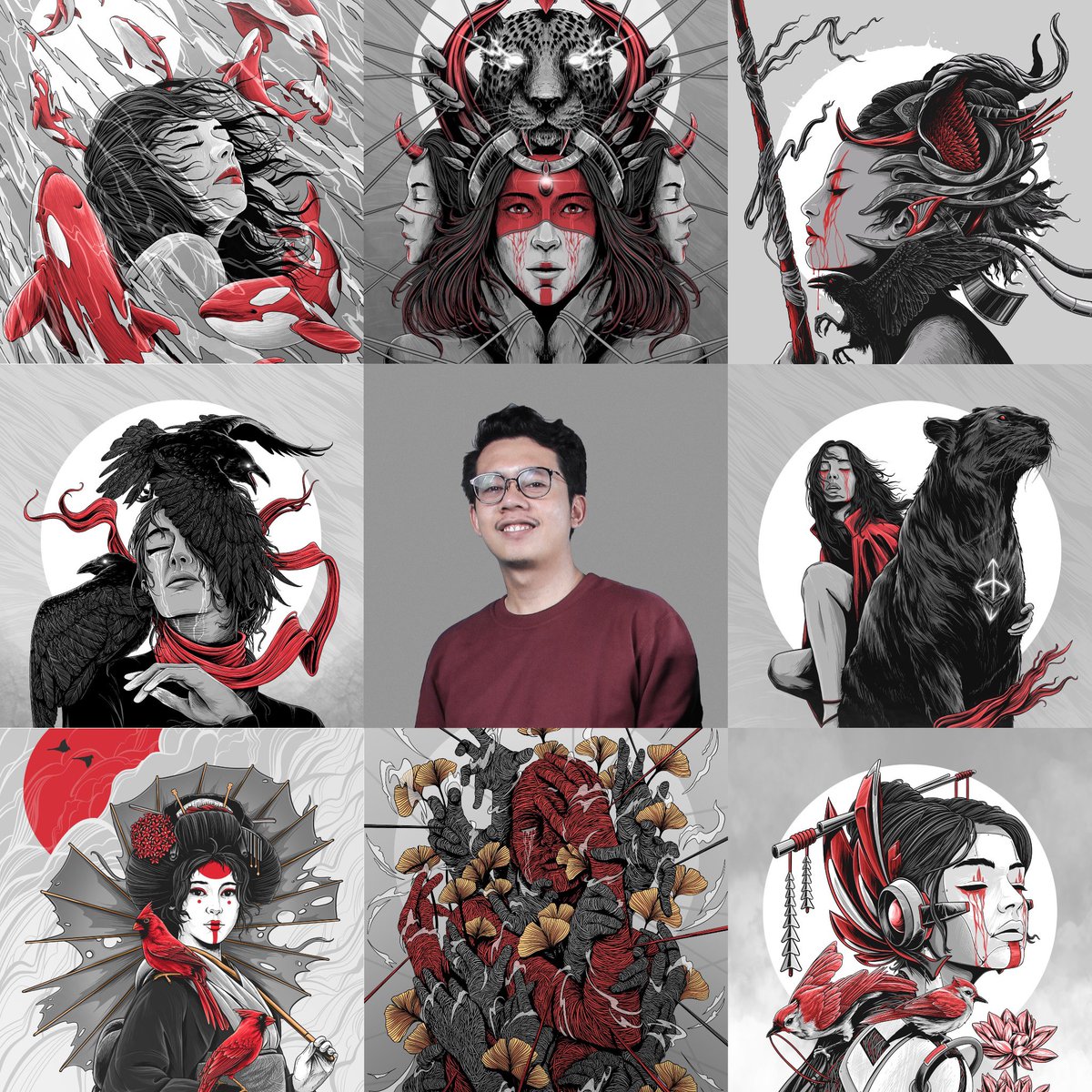 AjayAhdiyat's tweet photo. Hi, I’m an illustrator and visual artist based in Kuningan, Indonesia. I’ve been actively working in visual arts since 2013. Now I’m also a creator of NFTart. My works mostly dominated by red color and grayscale with various figures.
—
Visit https://t.co/Tg11v0HExz to knows more. https://t.co/NIBiEjmgZ3