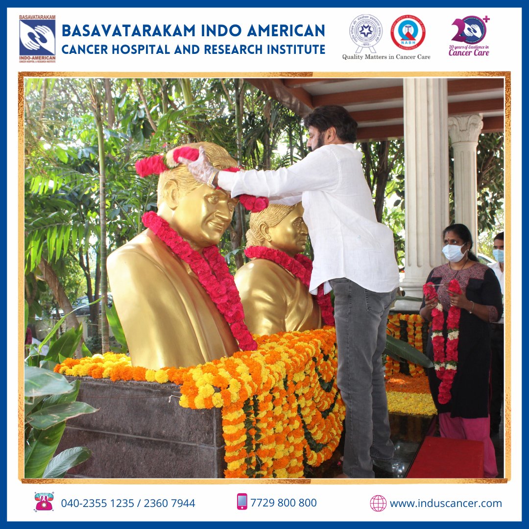 basavatarakam's tweet photo. Today our Honorable Chairman Sri Nandamuri Balakrishna along with our medical/non-medical staff paid rich floral tributes to the visionary and inspiration behind our hospital, Sri NT Ramarao Garu on his 26th death anniversary. (1/2) https://t.co/NClc3VhTeU
