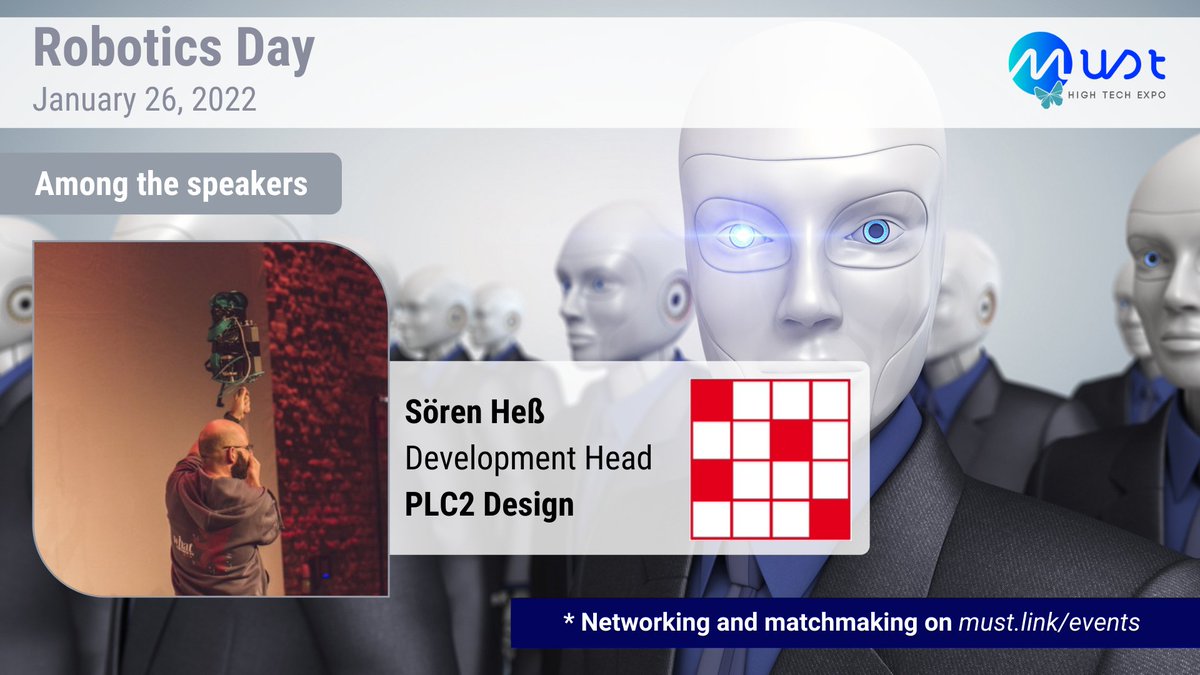 Join Sören Heß session "ROS acceleration integration based on a stereo-matching use-case” at Robotics Day on January, 26th, 2022 from 2:55-3:10 PM CET – Session 3.
Register here: net-must.com/exhibition/51/…

#robotics #AI #ArtificialIntelligence #Must #networking