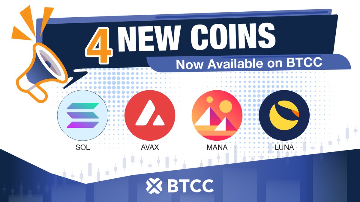 4 new coins are now available on BTCC!