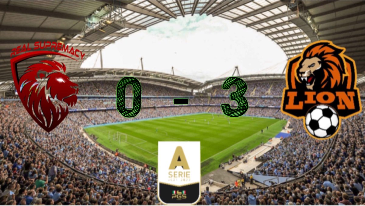 📝 | REPORT

🏆 | CAMPIONATO SERIE 🅰️ <a href="/PGS_ITALY/">PGS ITALY</a> @ProClub_LS  
🗒️ | 25º GIORNATA
🆚 | @Real_Supremacy 
🏟 | 0-3 ✅