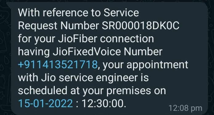 Heyitsakaash's tweet photo. @reliancejio @JioCare @JioChat @TRAI 
My jio fiber was down from 14th January 2022 so I raised a ticket on 15th January and it was mentioned that service engineer will be there by 12.30pm. It has been 3 days nobody came. I have called jio helpline no Several times but no response https://t.co/6lkfZIbRmd