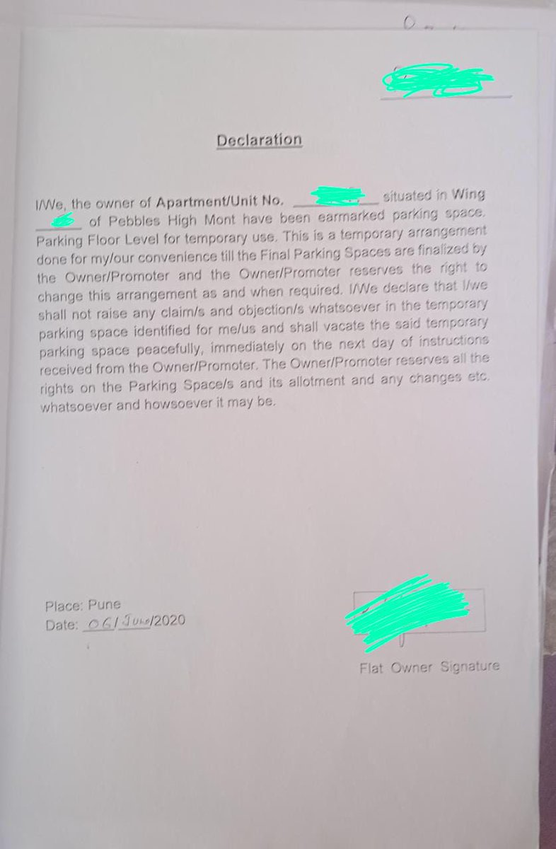 Arthmalviya's tweet photo. Such a fake news from builder.
We didn’t get any parking letter. Builder didn’t assigned us any parking even he didn’t have sufficient parking space.
Only few temporary parking is allocated.
#RERA #Maharashtra #Pune #sakalnews #news #PropertyInvestment #news https://t.co/nH3hTENers