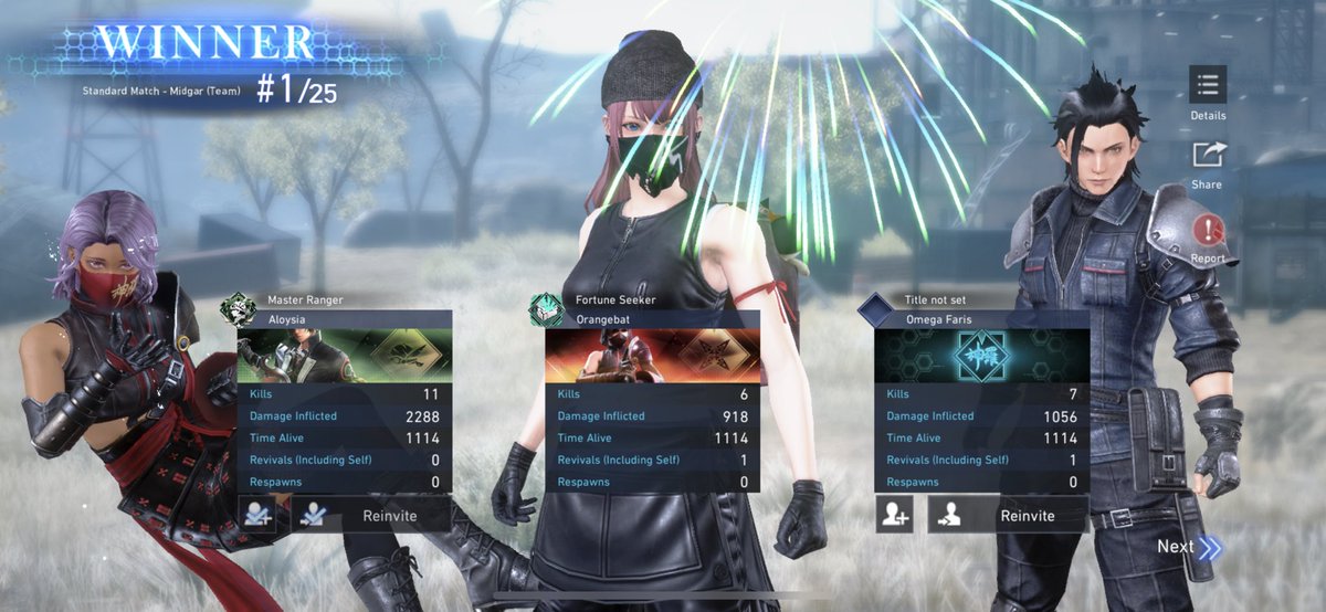 Orange__Bat's tweet photo. Ummm screenshot thing for FF7FS I guess, lemme help us all get some free gacha
Feat. My night squad Alymere/Chancho, and my main squeeze Aloysia
#FF7FSVictoryScreen https://t.co/bPr5LTHgOU