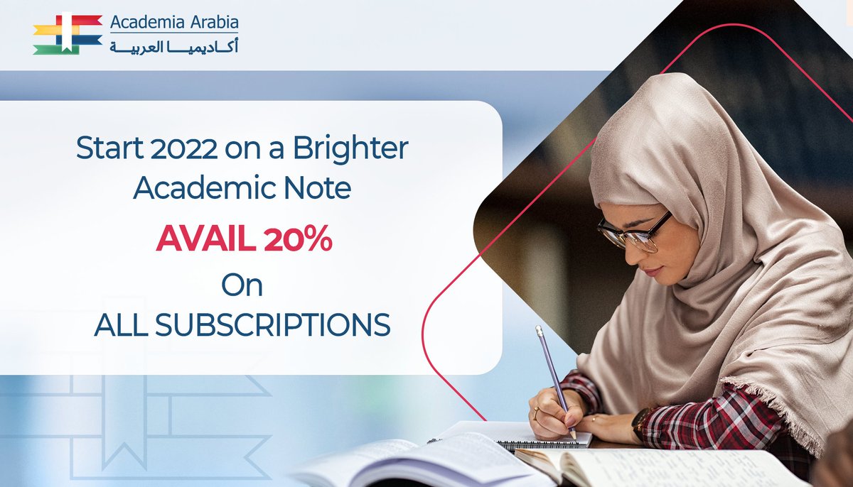 This new year, embark on a superlative research journey with the authoritative scholarly research on @AcademiaArabia!

Enjoy 20% off on all subscription plans

Valid until: 31st Jan, 2022

academia-arabia.com/en/home/become…

#ArabicResearchLibrary #ScholarlyContent