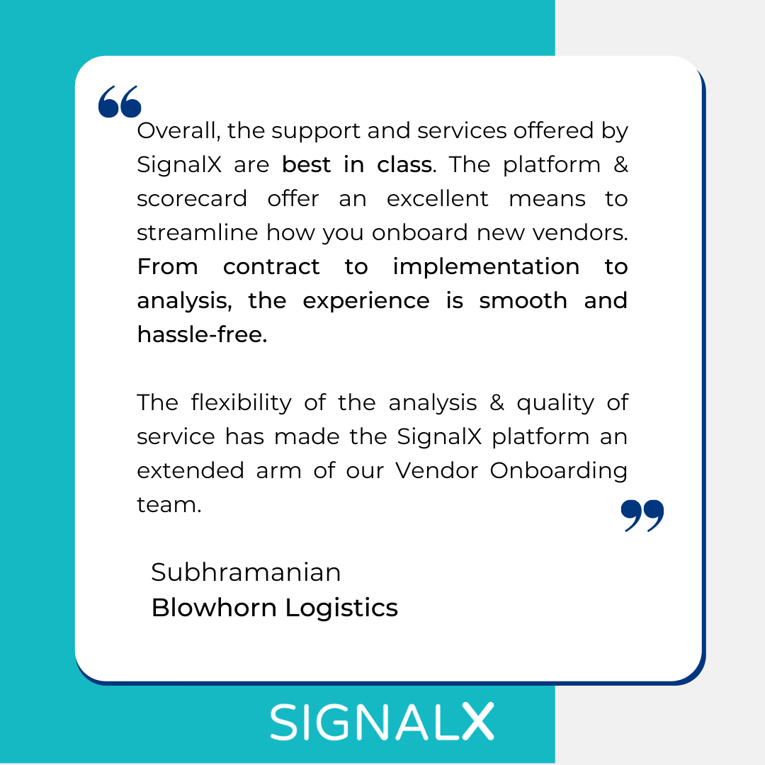 The perfect start to the week is with client feedback on how SignalX has simplified process for an organization.

Here is what Mr. Subhramanian, from <a href="/Blowhornlog/">Blowhorn</a> has to say! #HappyClients #Testimonial