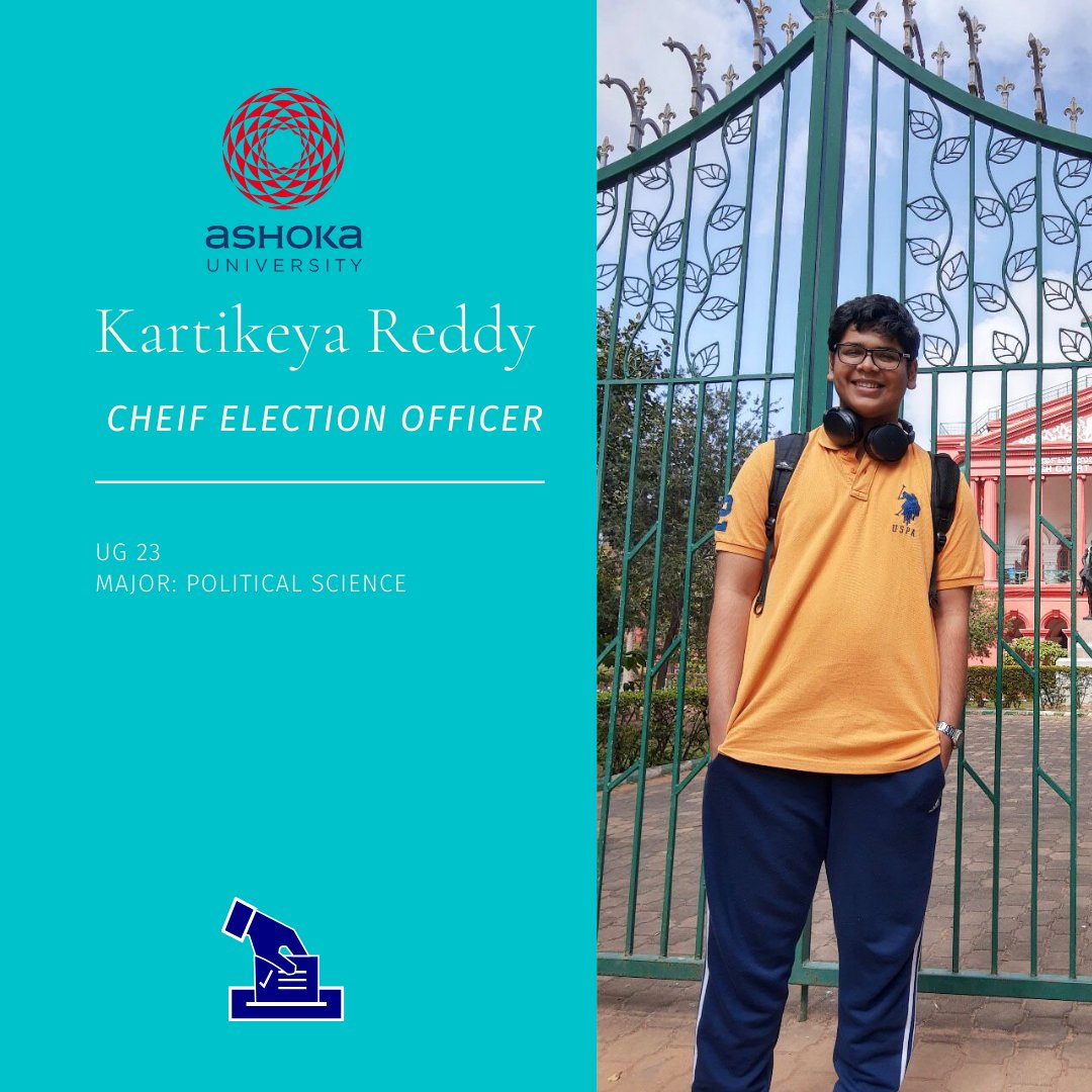 AshokaElection's tweet photo. Are you Reddy to meet the Ashoka University Election Commission's (AUEC) Chief #Election Officer 2021-22, Kartikeya Reddy.
#AUEC #YourVoteMatters #AshokaUniversity
#MeetTheTeam https://t.co/dR80jPu6jk