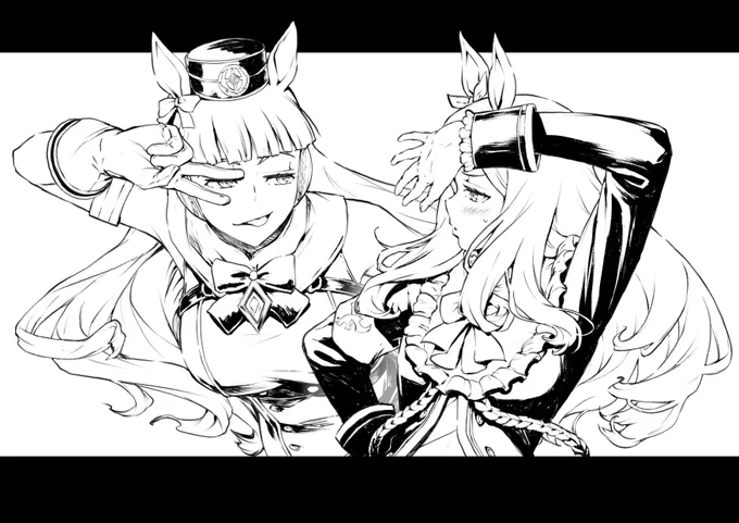 前に描いたゴルシとマックイーン 