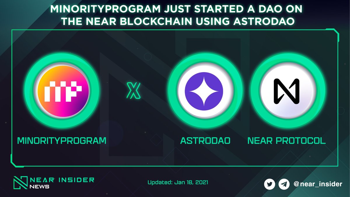 Mrsmargretfx's tweet photo. @minorityprogram just started a #DAO on the @NEARProtocol blockchain using @AstroDao

#Minorityprogram is a unified network of developers to spread STEM education &amp; build socially impactful software projects

Farm here:
https://t.co/FdnV2FZcLF

#NEAR $NEAR https://t.co/YYw1kFNmZy