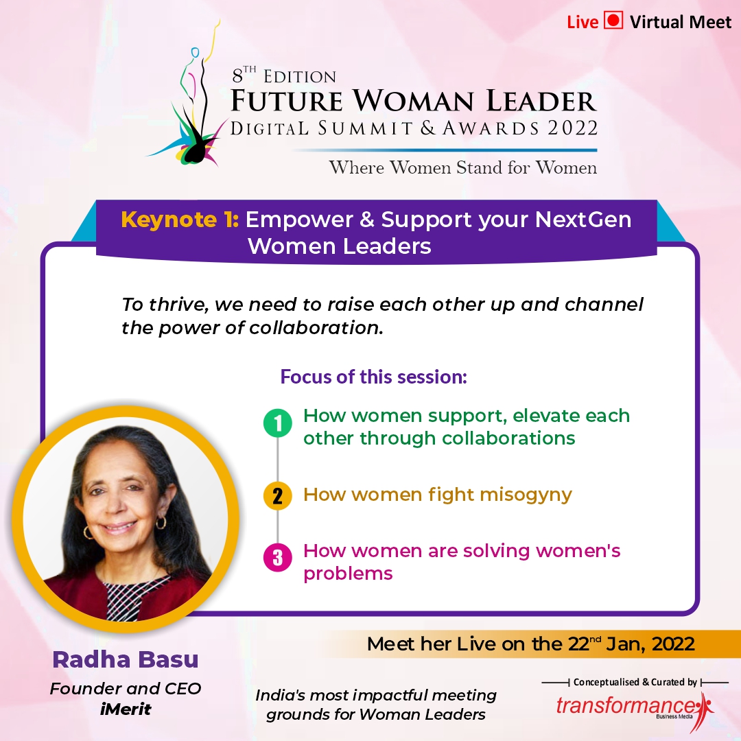 trfforums's tweet photo. Meet @RadhaRBasu from @iMeritDigital as she shares her insights on 'Empower & Support your NextGen #womenleaders',
Claim your VIP invite at : https://t.co/XlSWPWauOw
#nextgen #empoweringwomen #empoweredwomen #supportwomen #womenleadership #womeninbusiness #transformanceforums https://t.co/Yps1oXIkyg