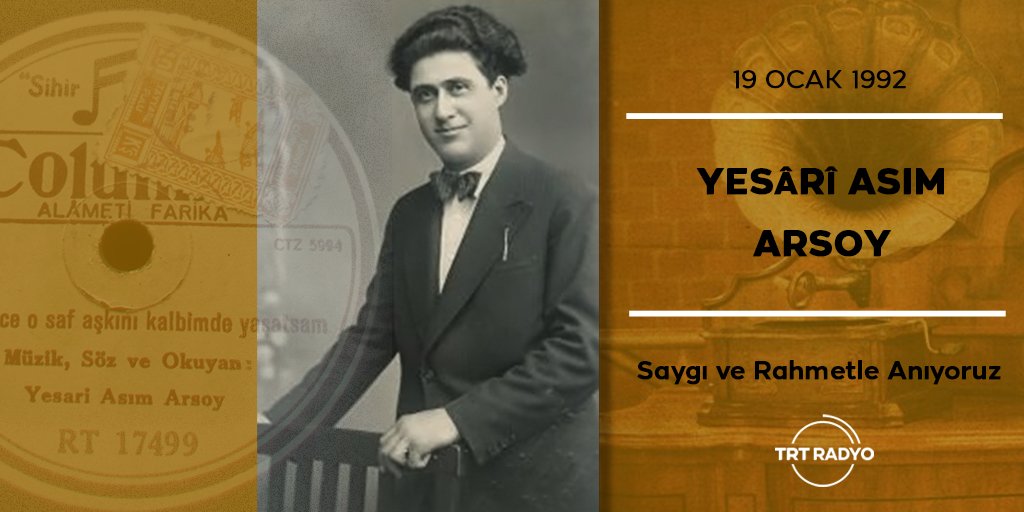 Ölüm yıldönümünde #YesâriAsımArsoy u saygı ve rahmetle anıyoruz. #TRTRadyoları