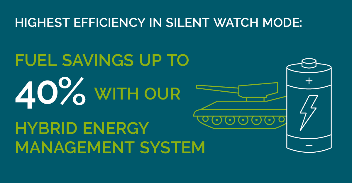 VINCORION_news's tweet image. Switching from observation to attack mode at lightning speed and, at the same time, with maximum efficiency – our Hybrid Energy Management System offers tactical, financial, and also environmental advantages thanks to lower fuel consumption. #GreenMilitary #tailoredtechnology