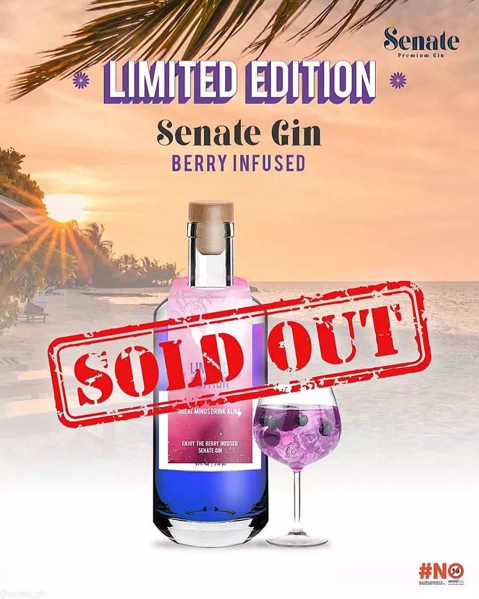 We hope you enjoyed your experience with the FIRST EVER LIMITED EDITION BERRY INFUSED SENATE PREMIUM GIN  produced in the Mountain Kingdom 🌄 and made from a selection of exotic berries🫐 with a finish of Tai flower which makes it turn pink when tonic is added. 

#senategin 
🍸🔞