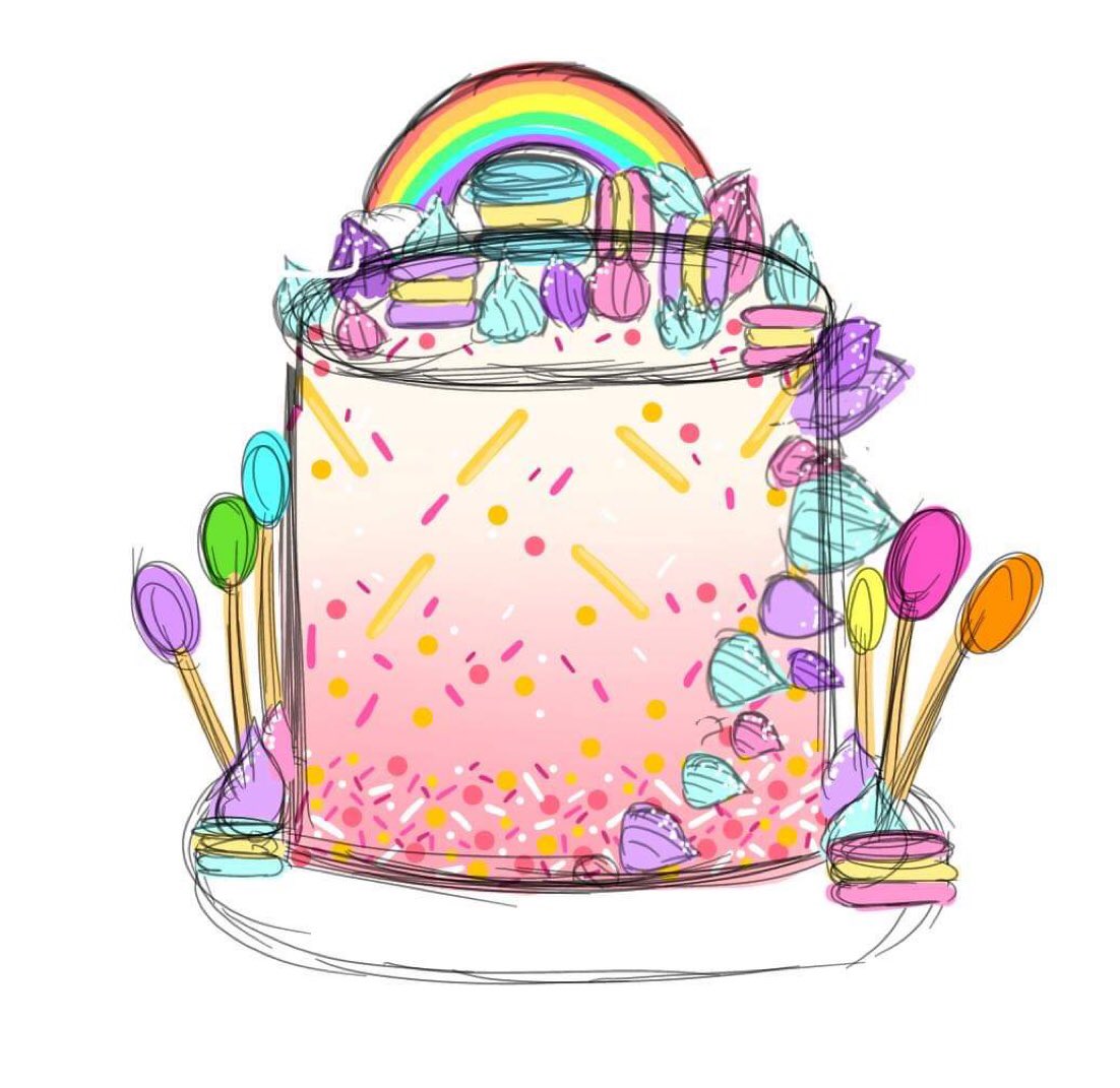 elephantismeow1's tweet photo. cake version: sketch vs final 🎂
~ 
photo credits: crazy slime lover 
cake &amp; macaroon baker: burger shop addict 
#cake #bdaycake #mamamia https://t.co/EN7E7WX3ZA