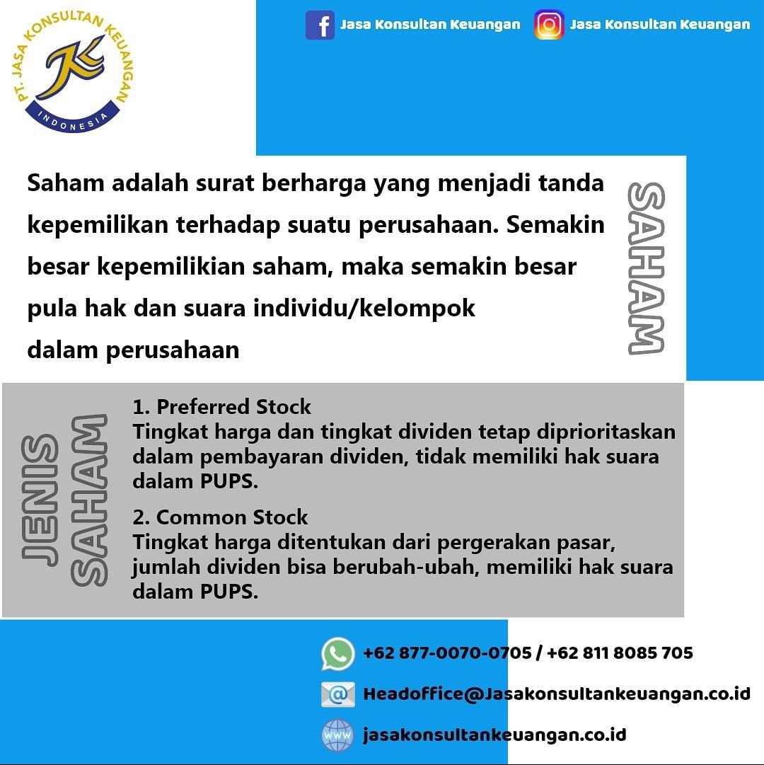 JKKSCM's tweet photo. Apa itu saham? 
Apakah saham hanya 1 jenis saja?

Temukan info nya disini!
#JasaKonsultanKeuangan #JasaLaporanKeuanganIndonesia 
#Blockmoney #Jkkinspirasi #jkkmotivasi 

https://t.co/jBX970ukvg https://t.co/lcZQoRcc2i
