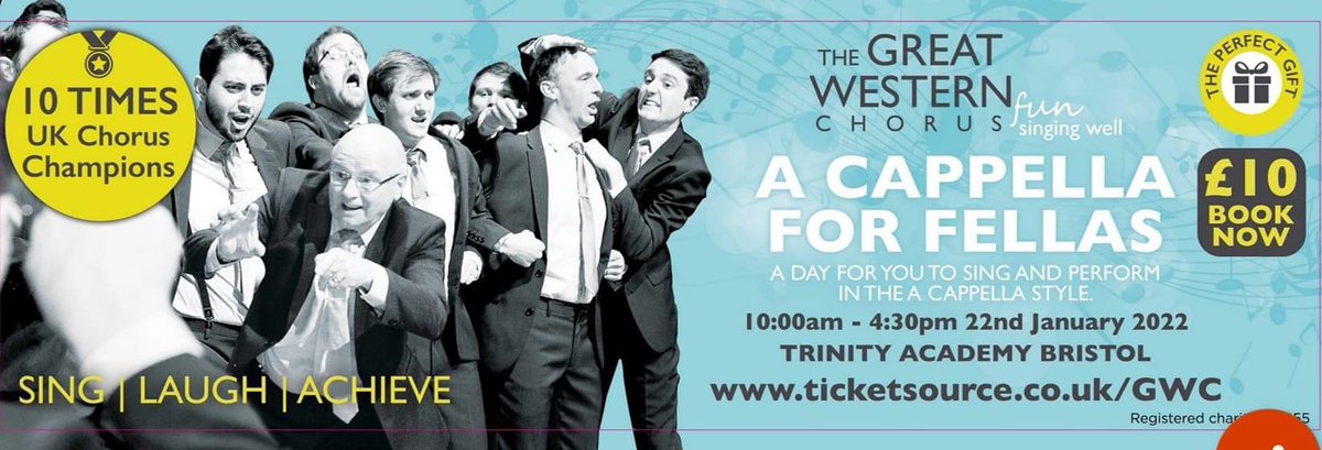 GWCBristol's tweet photo. Only a few days to go until our A Capella for Fellas this Saturday! Looking for a new singing challenge? Like the A Cappella style? You think singing should be fun? Get a ticket (you need to book!) and come join us this Saturday at https://t.co/BuAVtZtNKC https://t.co/opXsIx4PnQ