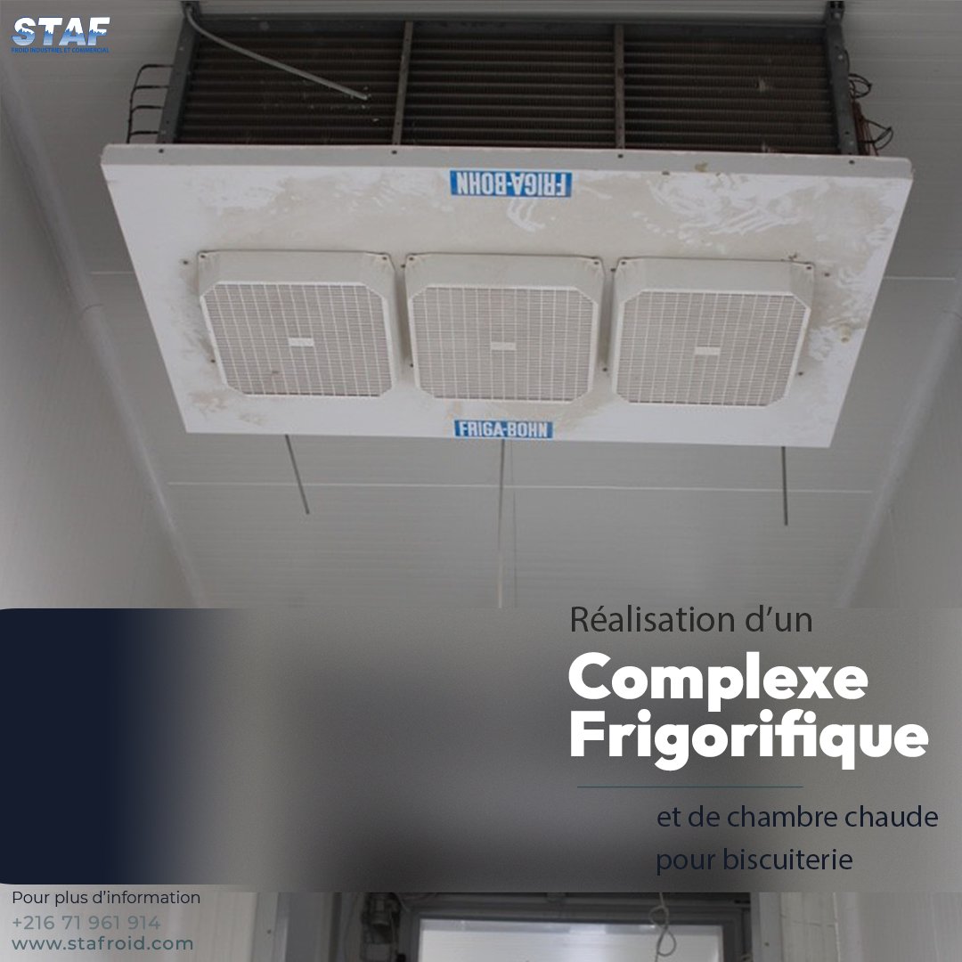 StafroidP's tweet image. [#RéalisationSTAF]
Réalisation d’un complexe frigorifique et de chambre chaude pour biscuiterie.
.
👉Contactez nous pour vos projet de froid.
☎️ +216 71 961 914
📧 customer@stafroid.com
.
#chambrefroide #entrepotfrigorifique #centralefrigorifique #froidindustriel