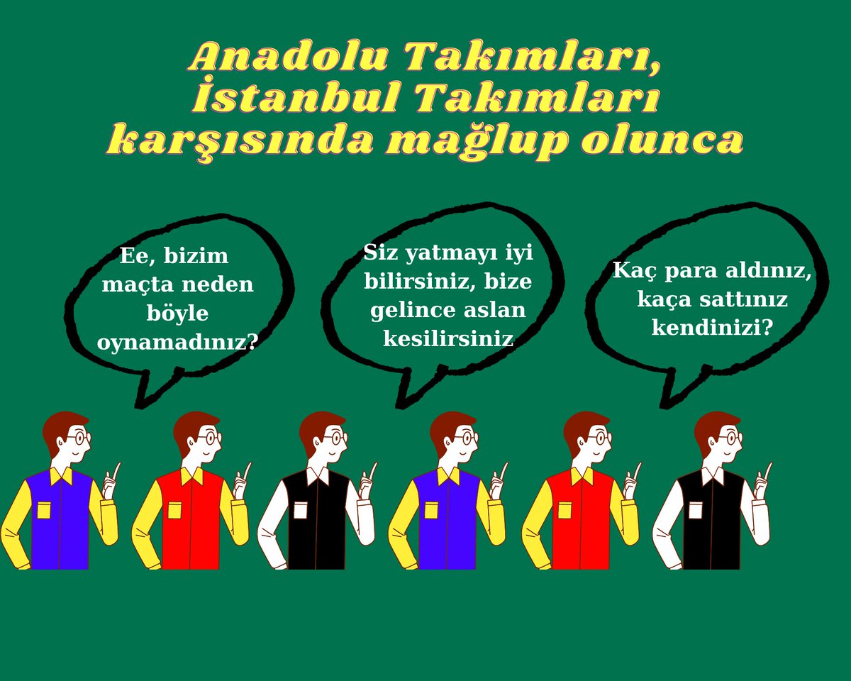 Anadolu Takımlarının İstanbul Takımlarıyla oynarken karşılaştığı ifadeler.

#KenetlenAnadolu
