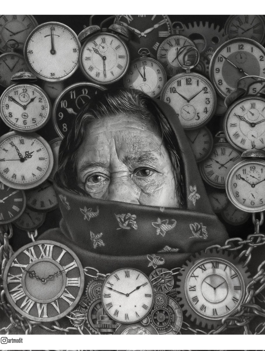 Pencil drawing
Title "Bound by time"
Work from about a year ago. It took some time to complete this piece. #hyperrealism #drawing #graphitedrawing #art #nepaliart #photorealism #pencilart #Pencildrawing #routineofnepalbandha #drawingoftheday