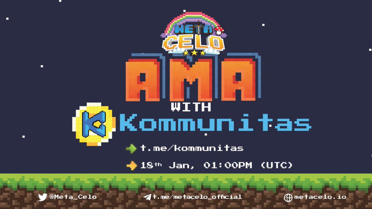 Meta_Celo's tweet photo. 🎤 『AMA — MetaCelo 𝗫 Kommunitas』 🎤

We are excited to hold the AMA Event with Kommunitas!
https://t.co/KxKBMaMRoU

⏰ Time: 18 Jan 2022, 01:00 PM UTC

🏡 Venue: @Kommunitas1 

🎁 Reward: $100

🤵 Guest: @Devil_cMETA

#MetaCelo https://t.co/kFpBgcteZW