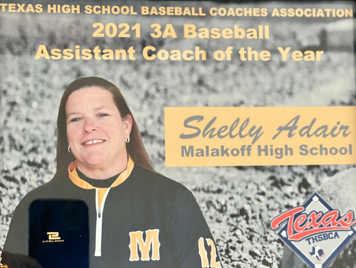 Congratulations <a href="/sadair12/">Shelly Adair</a> THSBCA 2021 3A Assistant Baseball Coach of the year!