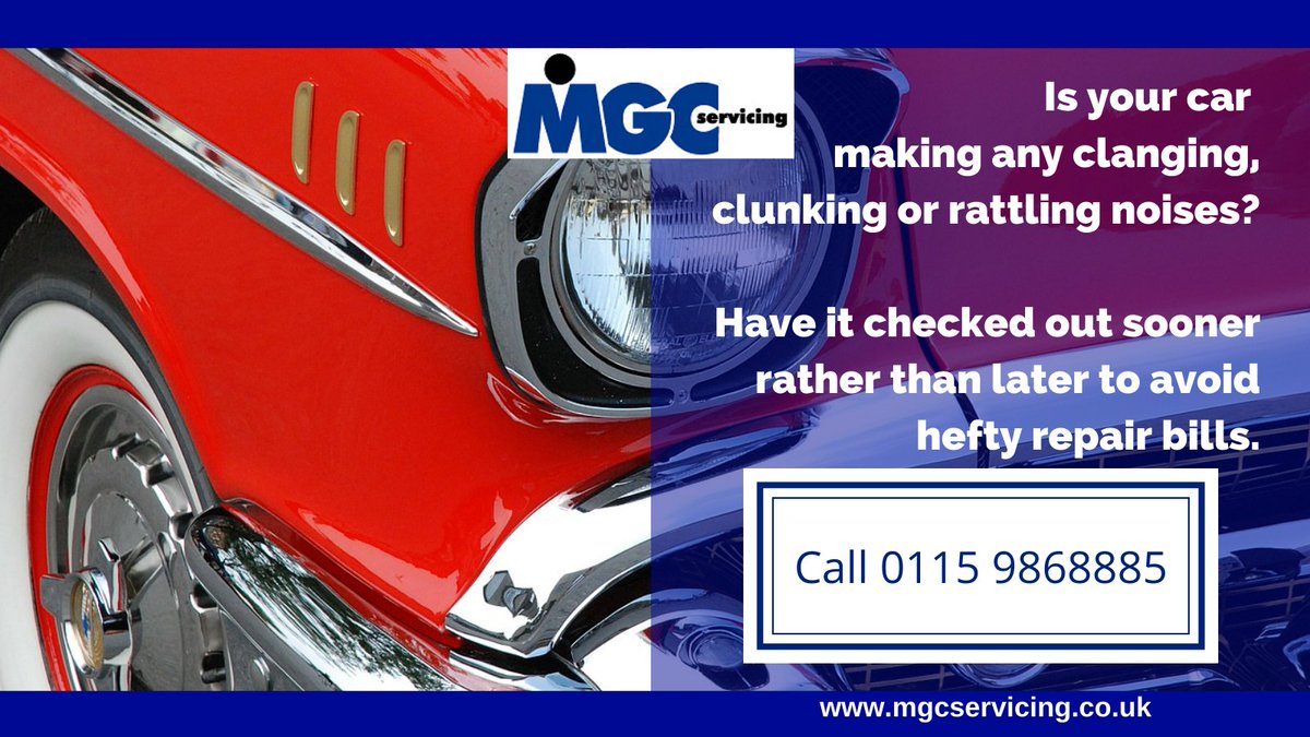 MGCServicing1's tweet photo. If your car is making any unusual noises, it is a good idea to have them checked out. You don't want a small issue turn into a breakdown. Ring us on 0115 9868885 for an appointment. #Nottingham https://t.co/n7VxN3LEsA