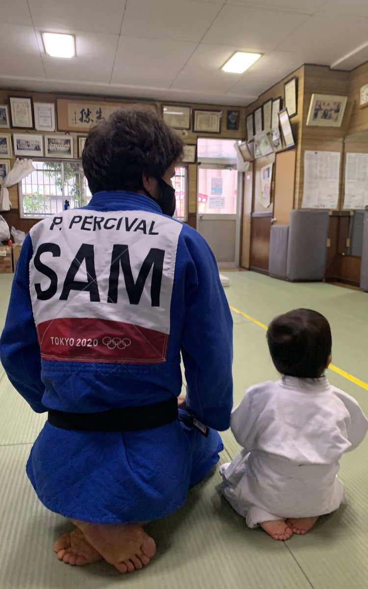 yuki_Qomolangma's tweet image. 最近好きな写真。
息子が英語でしてくれる柔道をならっていて、その時に撮った写真。
息子が大好きなベンと😊💓