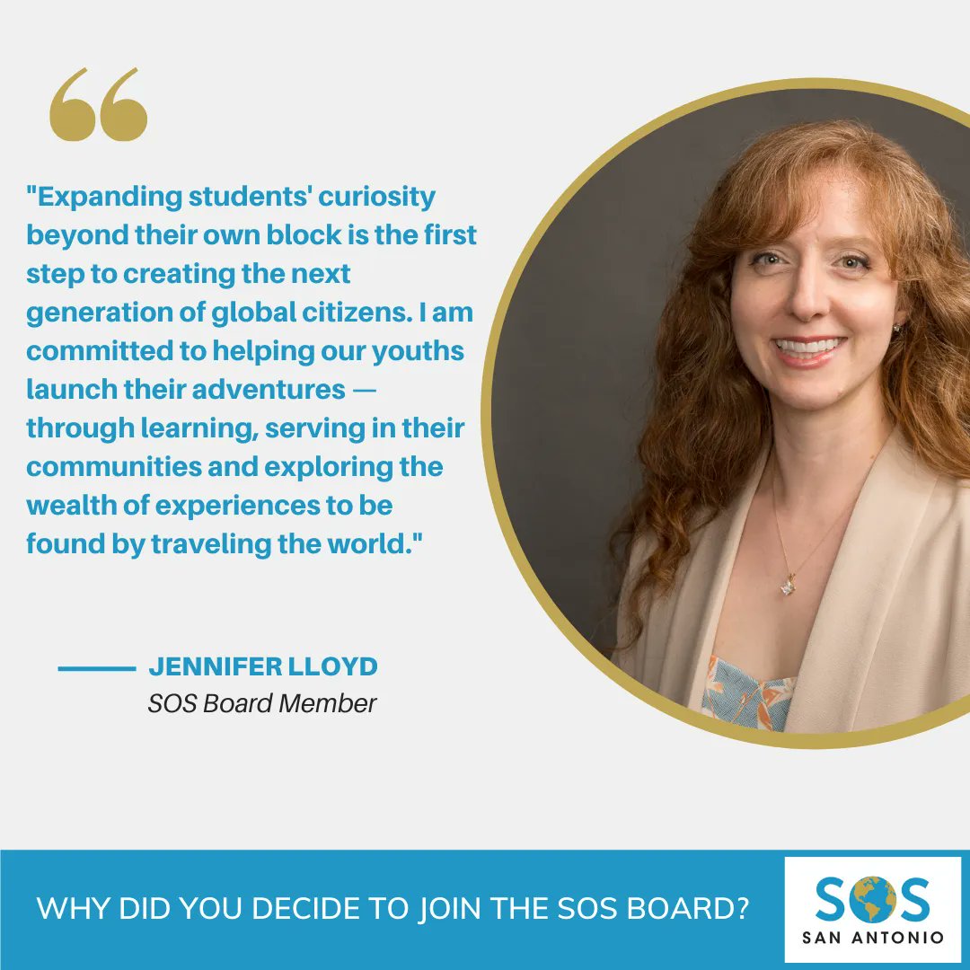 SOS_SanAntonio's tweet photo. Join us in welcoming @JLloydster to the SOS Board of Directors! #LearnServeExplore #service https://t.co/RekU1t0Sgn