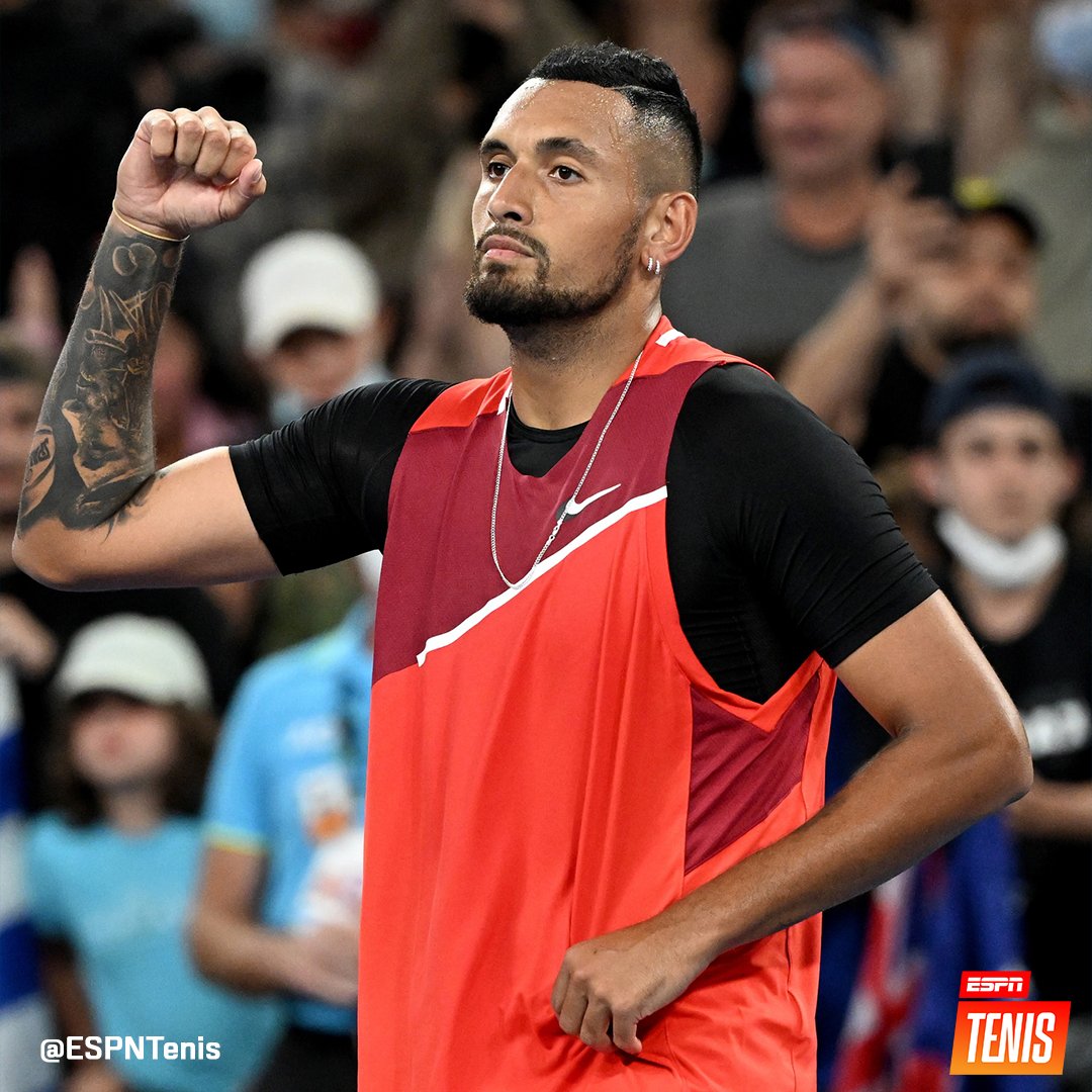 ESPNtenis's tweet photo. 🇦🇺 Kyrgios vs. Medvedev 🇷🇺 en la segunda ronda del #AusOpen. 🍿 https://t.co/jrGorynCo2