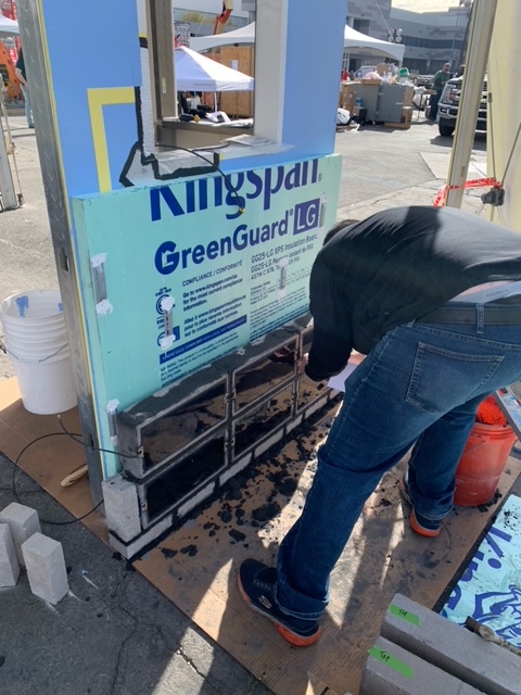 Sola_Block's tweet photo. The SolaBlock wall in the #WOC2022 Pecora booth is installed and operational! Stop by and say hello. We look forward to seeing you! Booth #030619. #SolaBlock #Pecora #cleantech #constructiontechnology #greenbuilding https://t.co/bxxQwZAOSC