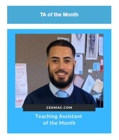 TheElmsAcademy's tweet photo. Congratulations Mr Sutton on being selected as Teaching Assistant of the Month by CENMAC. Find out why he was nominated here: https://t.co/pK7gLLvBCL
#assistedtechnology #teachingassistant #education https://t.co/lFlovPCJ7n