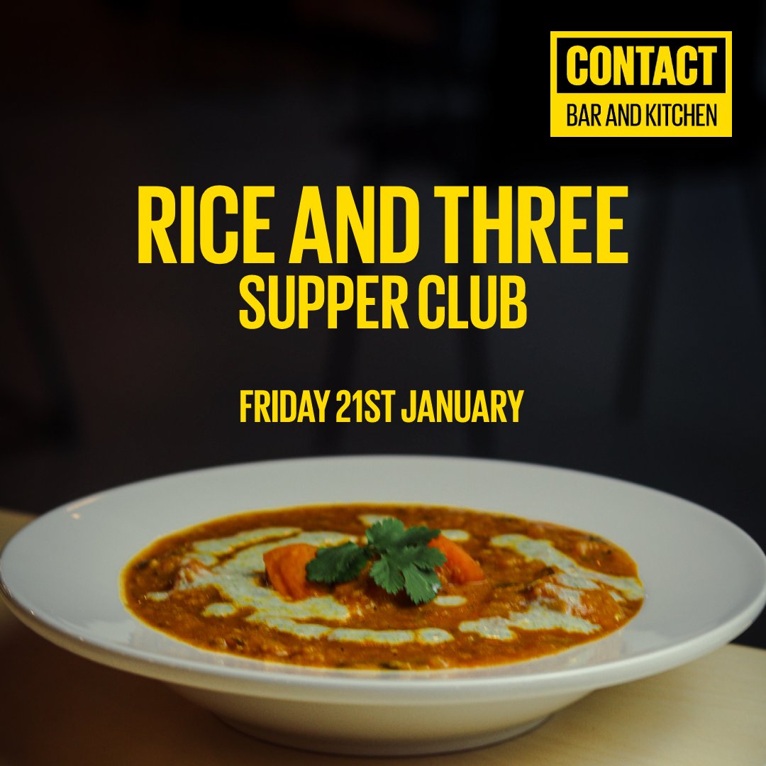 Join us this Friday for our FIRST Supper Club with @tikkachanceonme! Three delicious vegan curries with rice and sides, just £15 pp. >>>> bit.ly/33QrUt6 @contactmcr @grubmcr