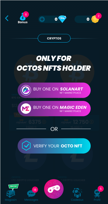 Octo8gaming's tweet photo. Lifetime BetOnYou Premium Subscription and the ability to win cryptos on the app for HOLDERS ONLY will be live beginning of February 👀 #HODL https://t.co/F4jYywIy38