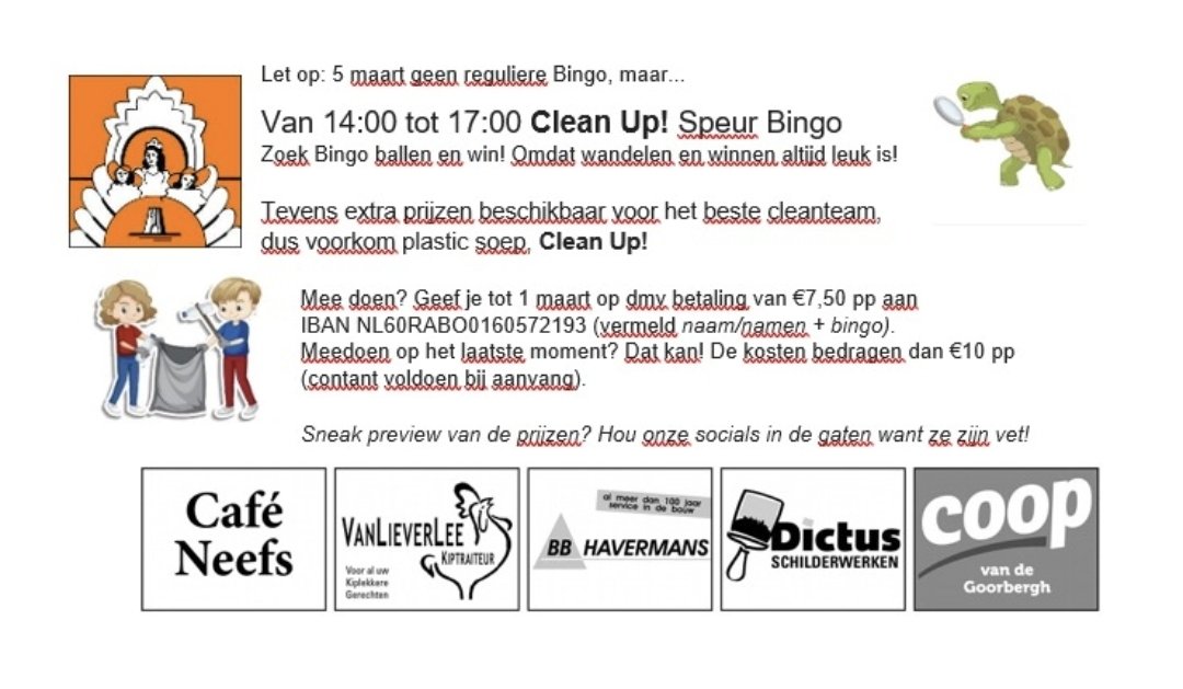BSPoteind's tweet photo. #savethedate #Poteind #cleanup #speurbingo https://t.co/ouII9NTqIV