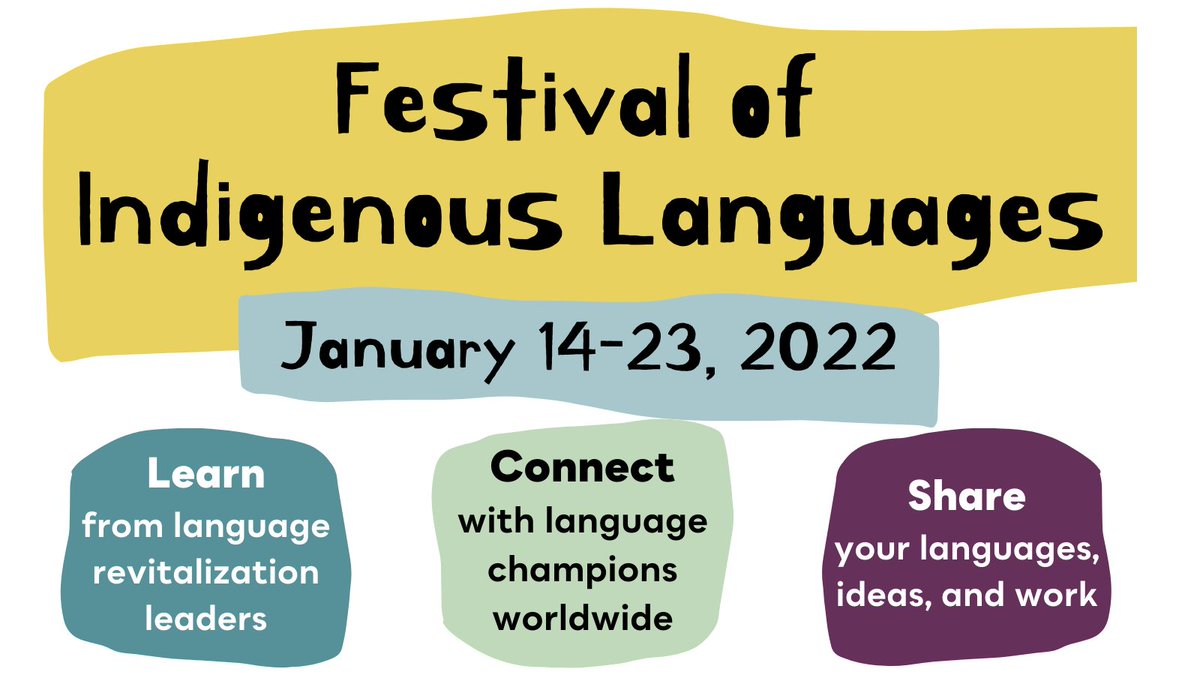Did you know 2022 is the start of the UN International Decade of #IndigenousLanguages? To kick things off, <a href="/_ELProject/">Endangered Languages Project</a> is hosting the Festival of Indigenous Languages, free and online through January 23. 

See the schedule: bit.ly/ELP-festival

#LanguageMatters