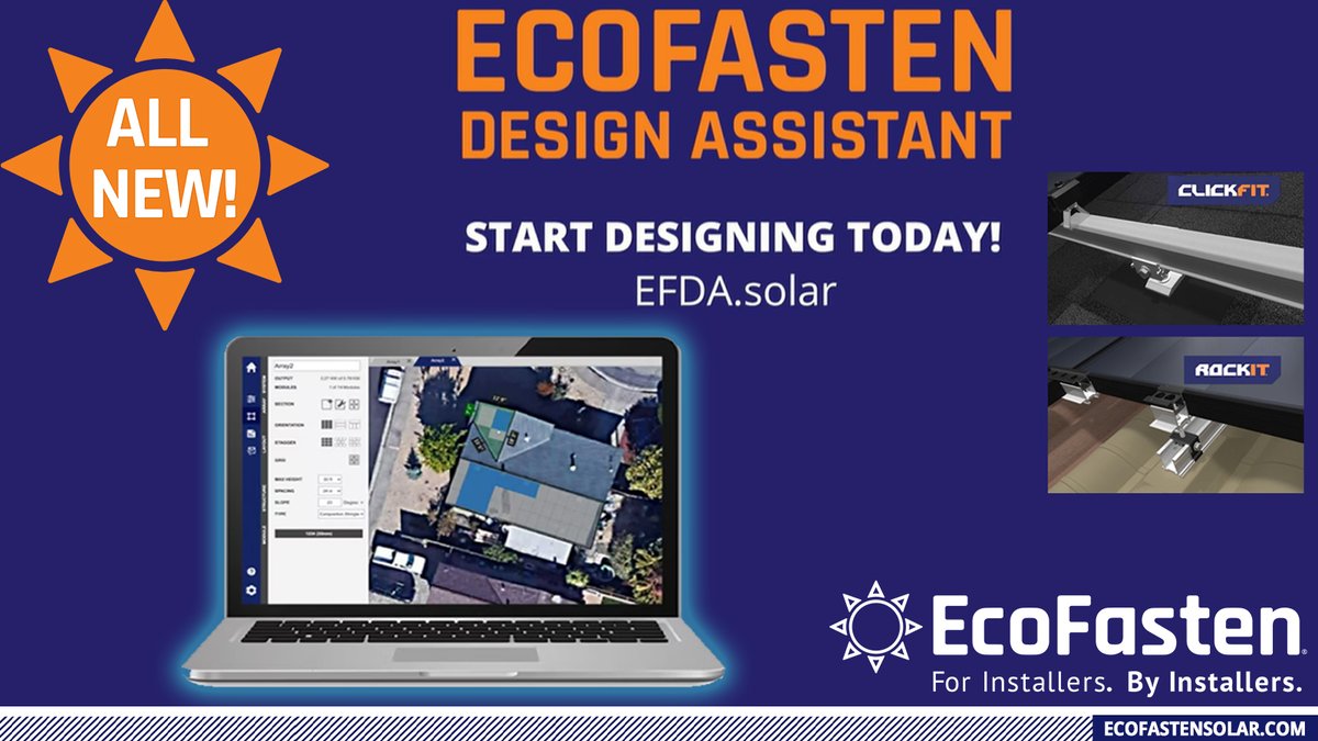 EcoFasten's tweet image. Use our Design Assistant calculator tool and start designing your next rooftop #solar project – it has SO much to offer! 🙌
bit.ly/3I9RwzM

#RooftopSolar #SolarLayout #ArrayLayout #SolarInstallations #SolarInstallers #SolarCalculator #DesignAssistant #EcoFasten