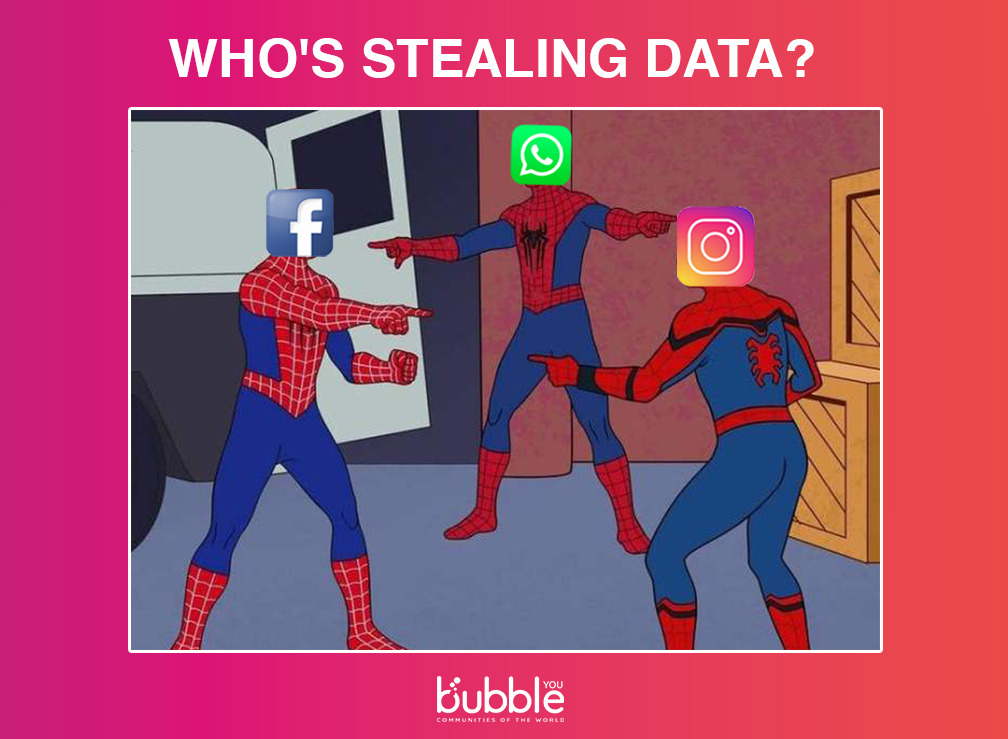 Bubble_Platform's tweet photo. ⚠️ Beware!
Your WhatsApp, Facebook, Instagram data isn't #safe!
We’re not showing off, but yes 🙈 we’re #GDPR compliant, we are committed to protecting the #data and #privacy of all of our users.
▶️https://t.co/WiUdhGQ2gW https://t.co/gAKZghGpjc