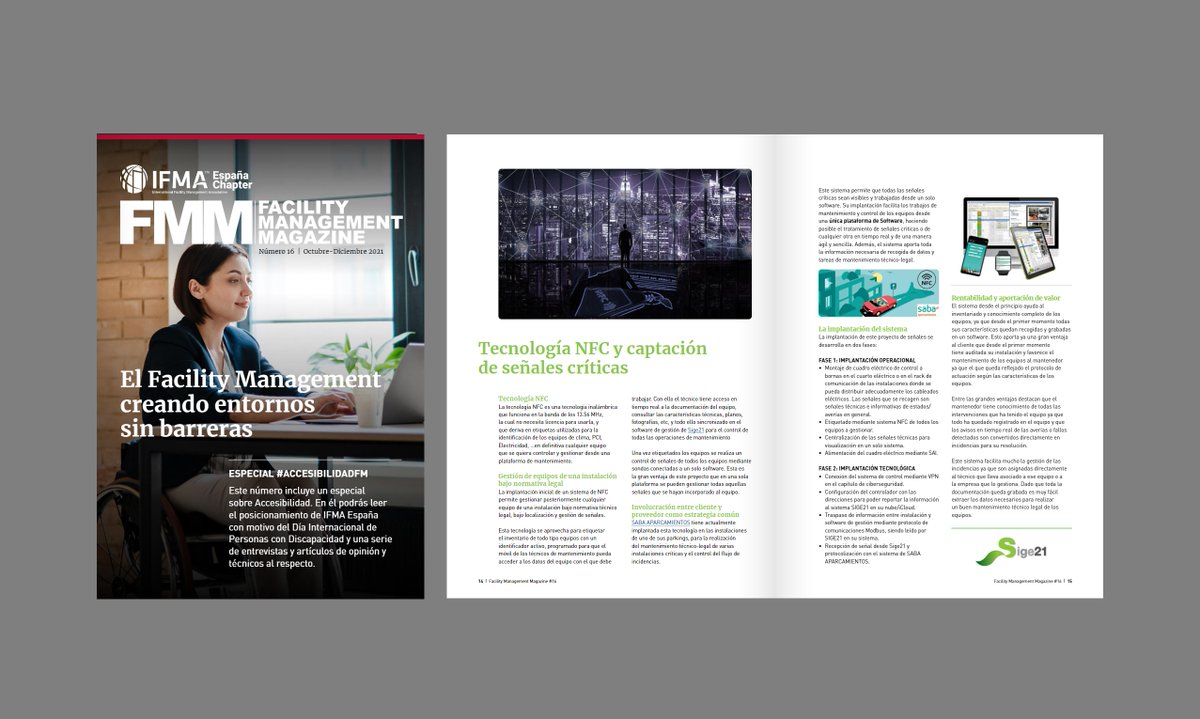 Os dejamos nuestro último artículo publicado en la 16ª edición de la Revista Digital de @IFMA_spain, sobre la tecnología NFC y la captación de señales críticas. #facilitymanagement #innovacióntecnológica sige21.com/articulo-16a-e…