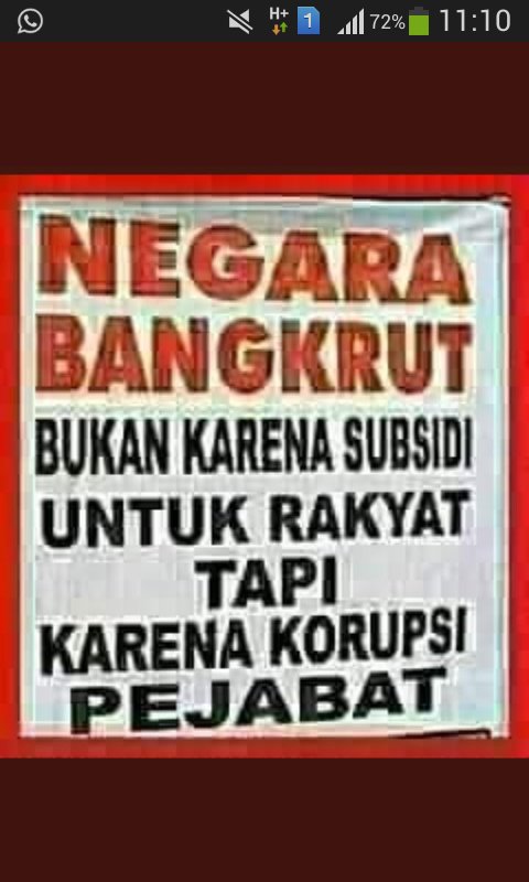 Negara Bangkrut bukan karena subsidi untuk rakyat tapi karena korupsi Pejabat.

#DprMprMati
#DprMprMati