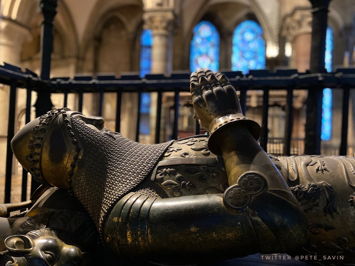 The effigy of Edward the Black Prince who died in 1376 possibly of dysentery after fighting in Spain, the son of Edward III and father of Richard II #CanterburyCathedral #Plantagenet #History