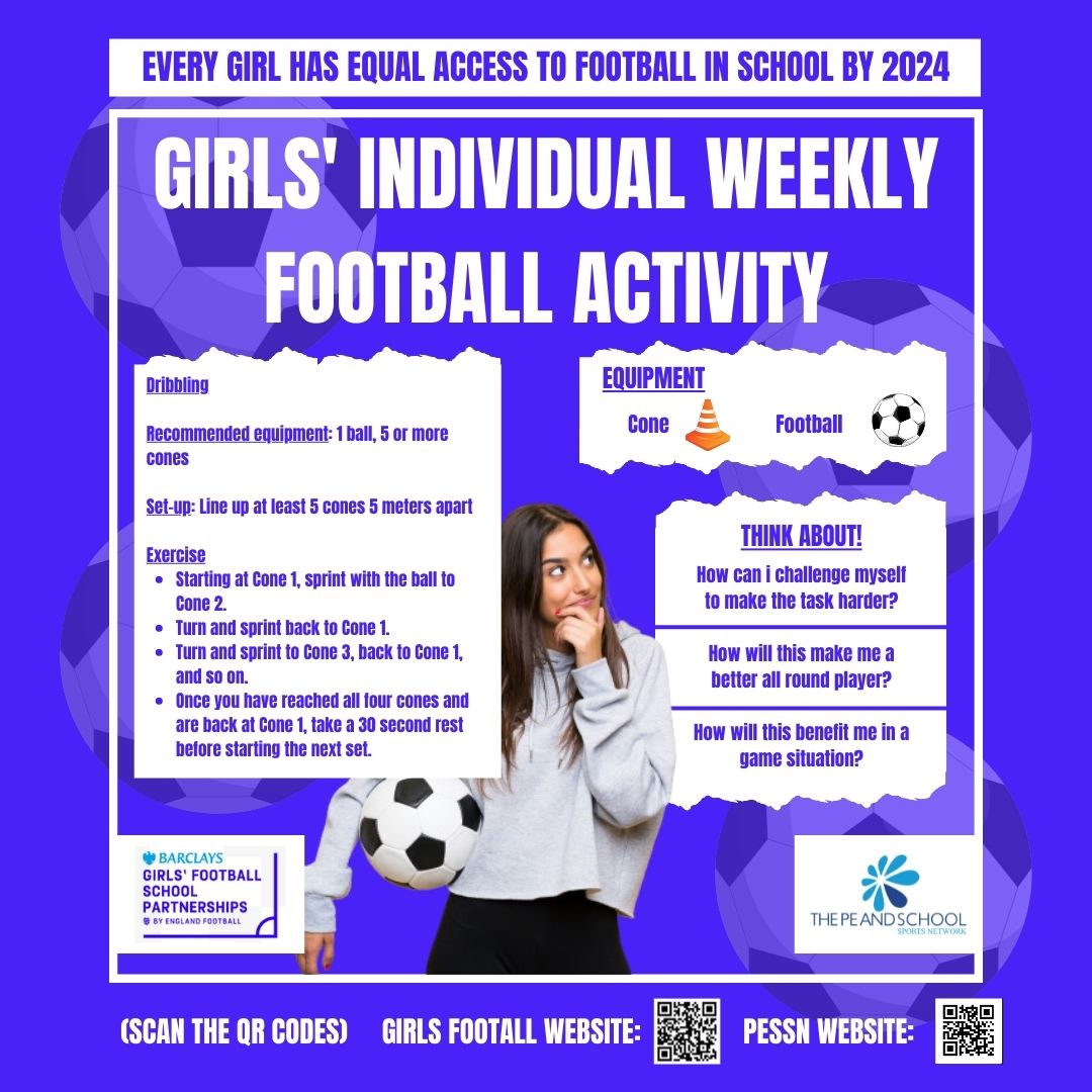 LPESSN's tweet photo. ⚽️ GIRLS FOOTBALL TUESDAYS ⚽️
Girls individual weekly football activity. Perfect to practice at home or in a lesson.
#girlsfootballinschool #activity #girlsweekly
@YouthSportTrust @LondonFA @TSBreakfast https://t.co/Y2NoI1WlgT