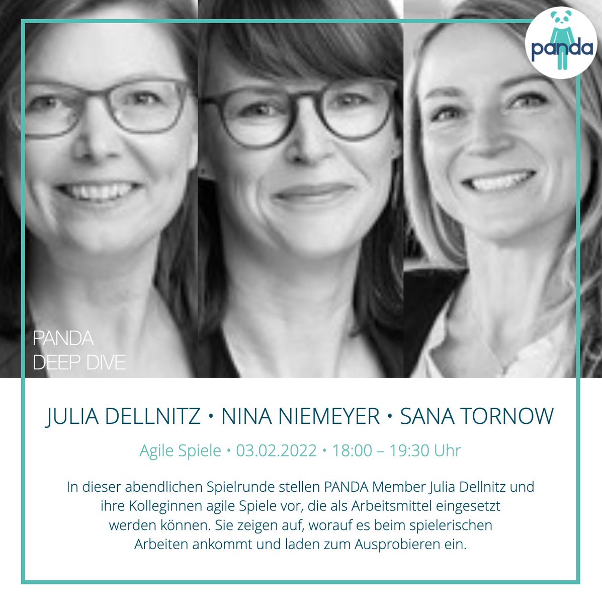 PANDA | The Women Leadership Network (@we_are_panda) on Twitter photo Wir starten in den Februar mit einem Spieleabend zum Thema: „Daily Play – Agile Spiele für die tägliche Arbeit”. PANDA Member Julia Dellnitz (<a href="/learnical/">Julia Dellnitz</a>) und ihre Kolleginnen zeigen auf, worauf es beim spielerischen Arbeiten ankommt. Infos & Tickets: bit.ly/3fkfig5 🃏 Wir starten in den Februar mit einem Spieleabend zum Thema: „Daily Play – Agile Spiele für die tägliche Arbeit”. PANDA Member Julia Dellnitz (<a href="/learnical/">Julia Dellnitz</a>) und ihre Kolleginnen zeigen auf, worauf es beim spielerischen Arbeiten ankommt. Infos & Tickets: bit.ly/3fkfig5 🃏
