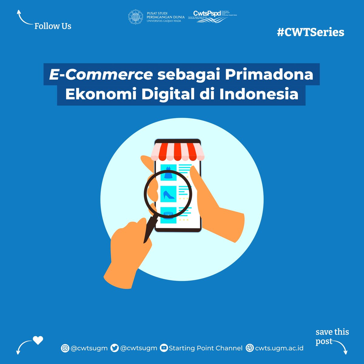 cwtsugm's tweet photo. #CWTSeries: E-Commerce sebagai Primadona Ekonomi Digital di Indonesia

Seberapa rutin TradeMates menggunakan e-commerce ? Pasti sudah sering, ya?

Meningkat pesatnya aktivitas belanja daring oleh masyarakat Indonesia ternyata menjadikan Indonesia sebagai pasar e-commerce (cont.) https://t.co/XrnqQ4ubyV