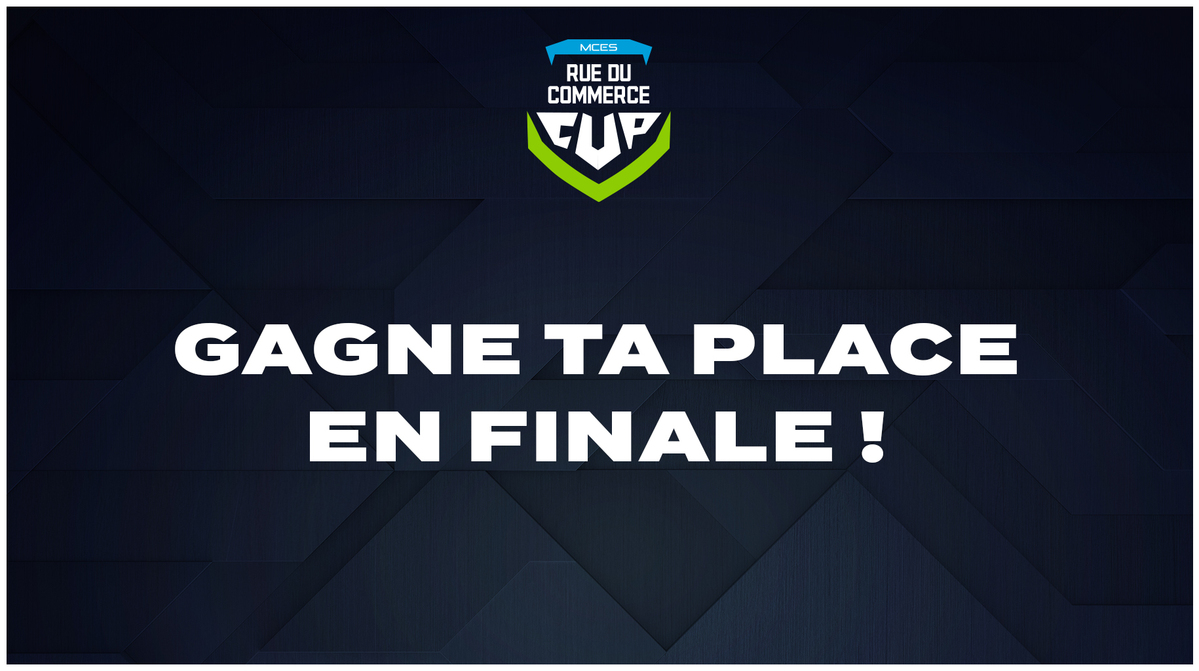 Pour tenter de remporter une place en finale 👇
- Follow <a href="/MCES_officiel/">MCES Officiel</a> &amp; <a href="/rueducommerce/">Rue du Commerce</a> 
- Retweet
- Commente #RueducommerceCUP

Tirage au sort de 5 gagnants demain à 17H 🔥

🖊️ wls.gg/MCESxRueDuComm…